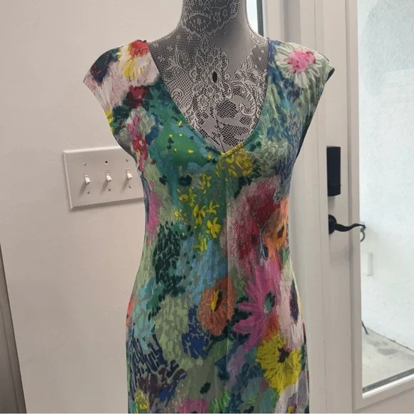 Jams World Blue and Pink Sleeveless V-Neck Sundress - Picture 4 of 8